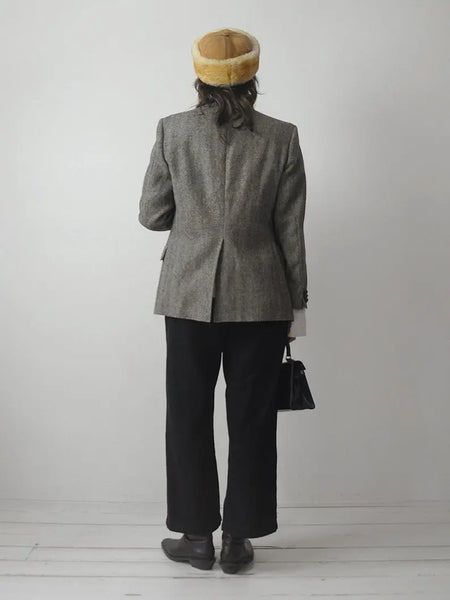 1980's Gray Wool Tweed Blazer