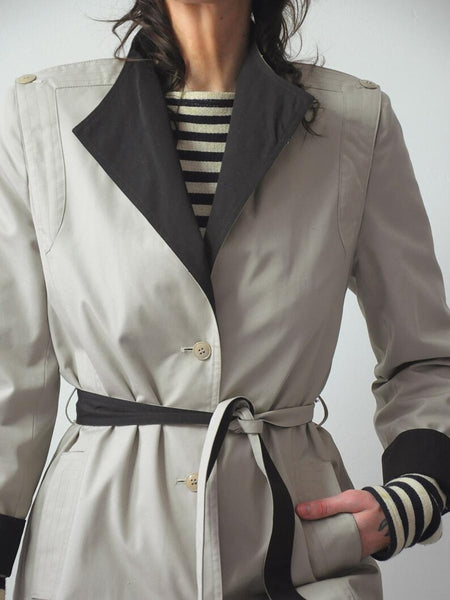 80's Khaki Belted Trench Coat