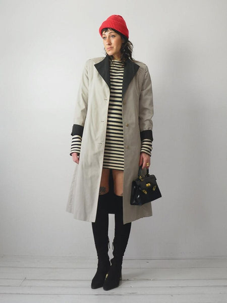 80's Khaki Belted Trench Coat