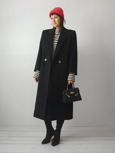Tailored Black Cashmere Coat