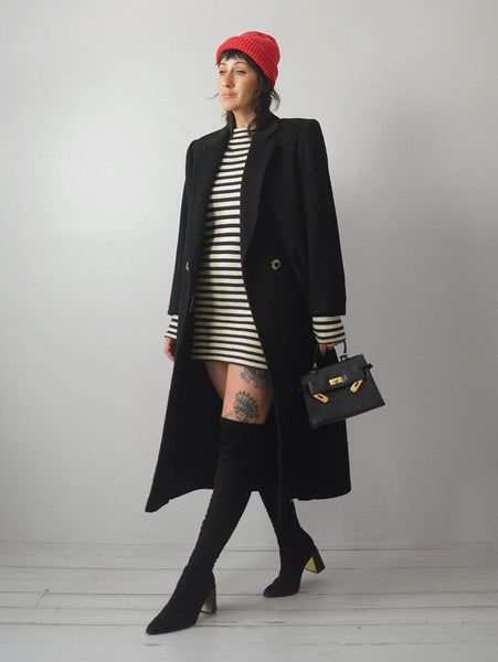 Tailored Black Cashmere Coat
