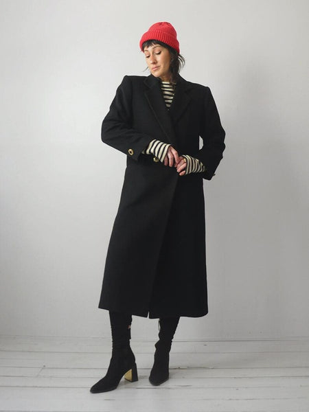 Tailored Black Cashmere Coat