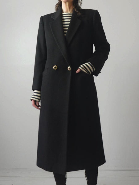 Tailored Black Cashmere Coat