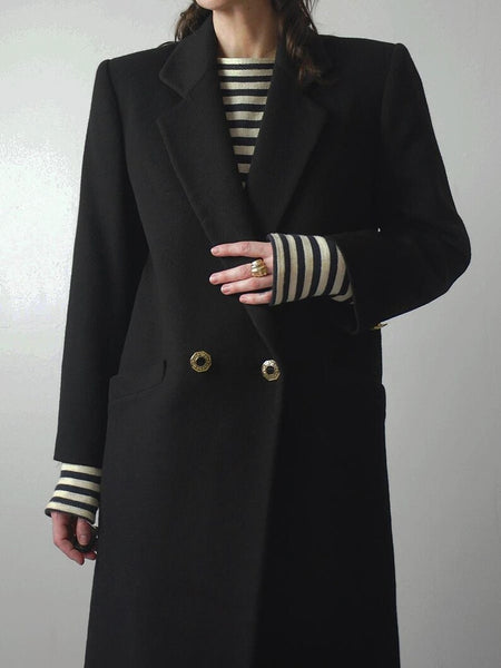 Tailored Black Cashmere Coat