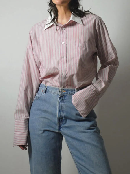 80's Christian Dior Pinstriped Shirt