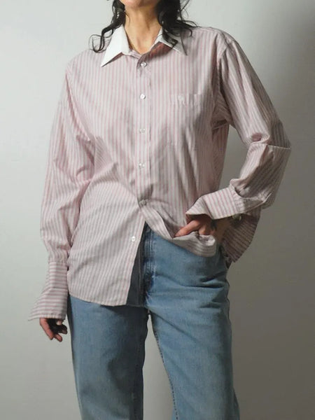 80's Christian Dior Pinstriped Shirt