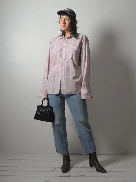 80's Christian Dior Pinstriped Shirt