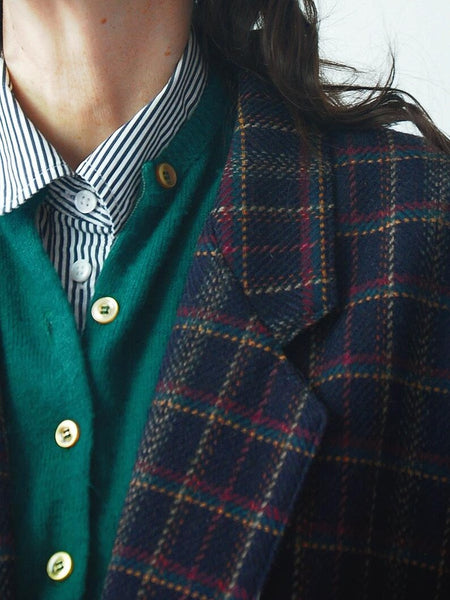 90's Oversized Plaid Blazer