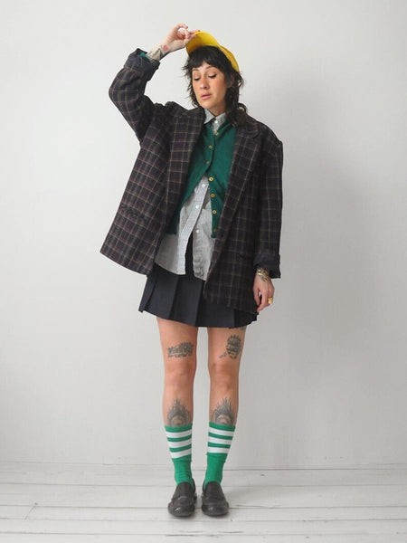 90's Oversized Plaid Blazer