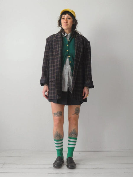90's Oversized Plaid Blazer