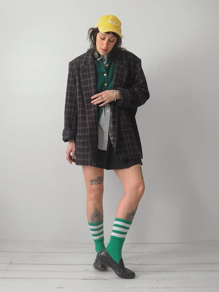 90's Oversized Plaid Blazer