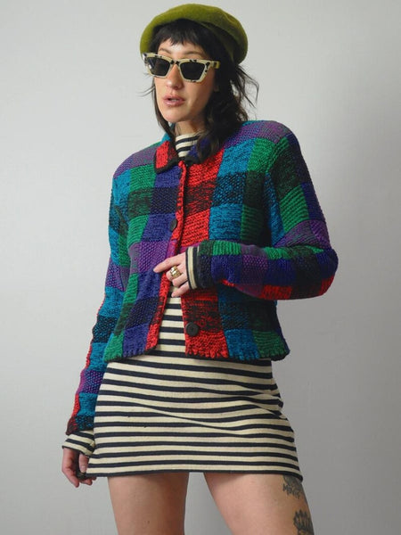 1997 Plaid Michael Simon Nanny Cardigan
