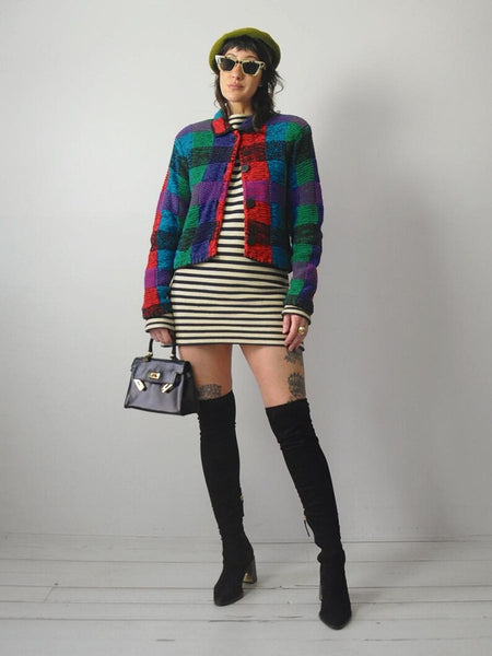 1997 Plaid Michael Simon Nanny Cardigan