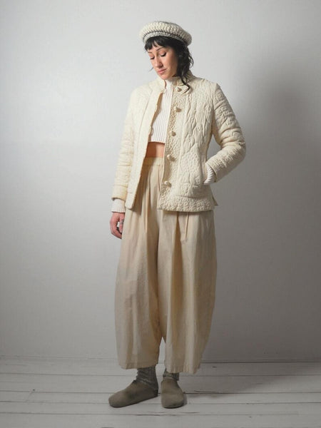 1980's Raw Silk Quilted Jacket