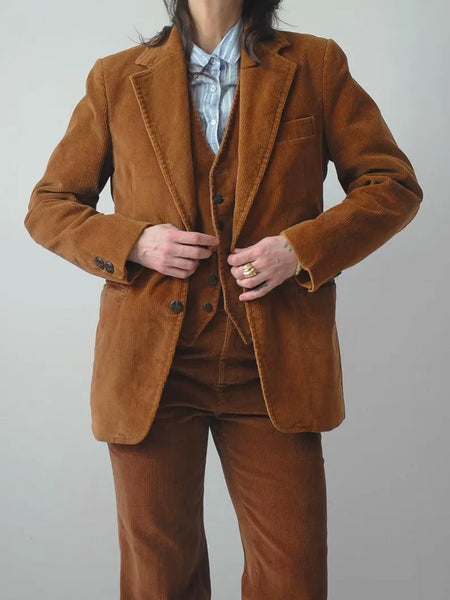 1970's Brown Corduroy 3 Piece Suit
