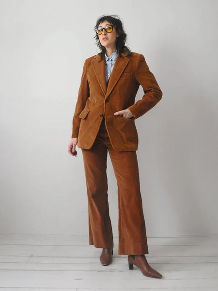1970's Brown Corduroy 3 Piece Suit