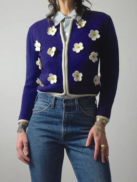 1950's 3D Daisy Cardigan