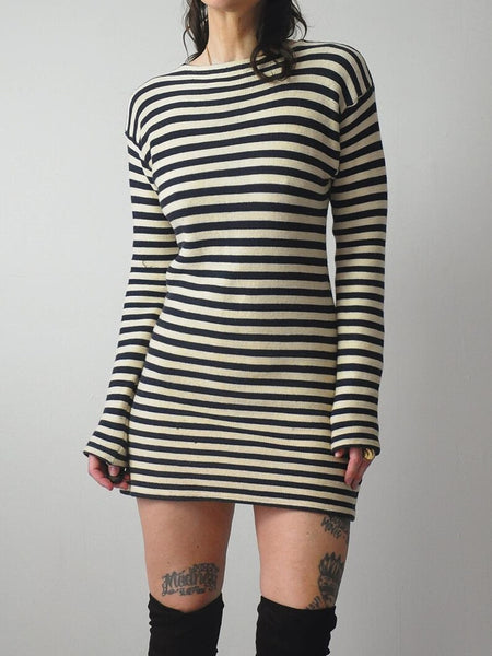 60's French Terry Striped Sailor Dress