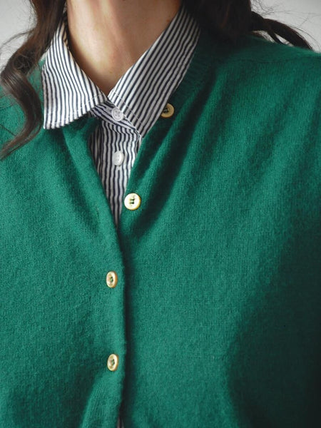 1960's Forest Green Knit Cardigan