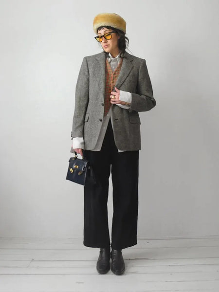 1980's Gray Wool Tweed Blazer