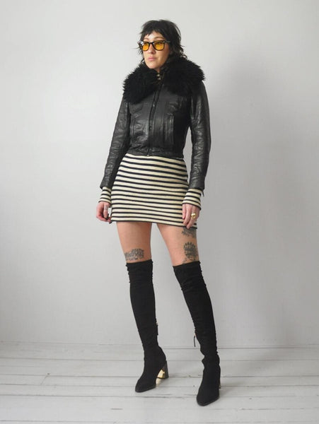 Black Leather Shearling Jacket