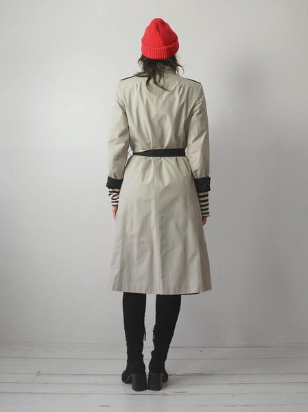 80's Khaki Belted Trench Coat