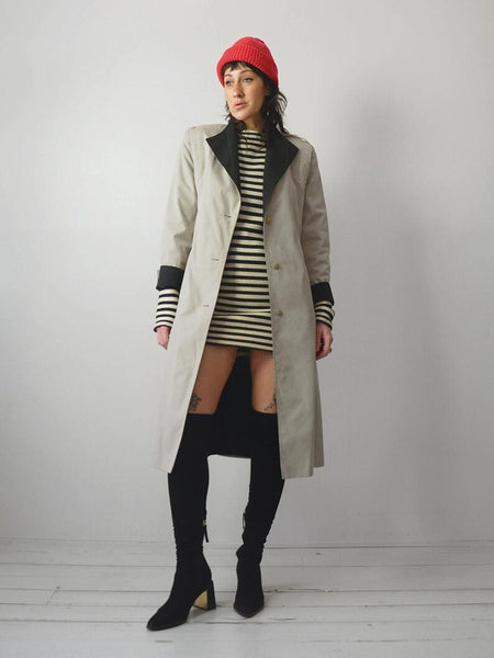 80's Khaki Belted Trench Coat