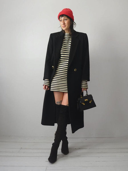 Tailored Black Cashmere Coat