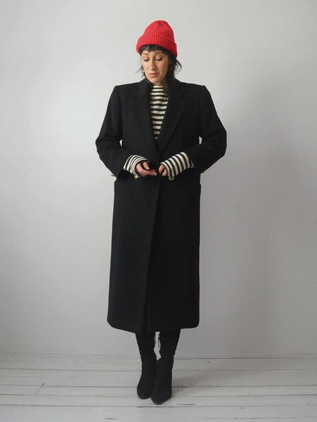 Tailored Black Cashmere Coat