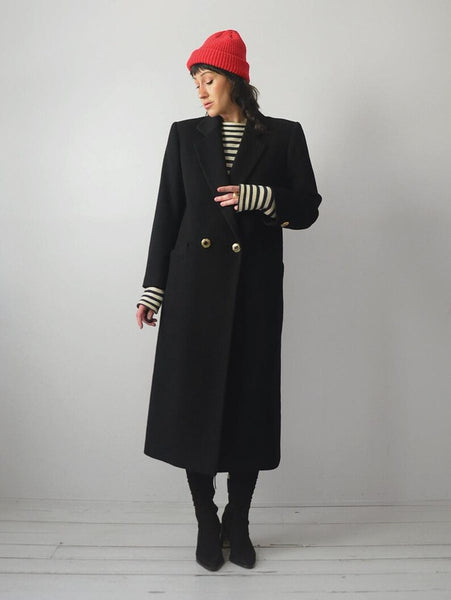 Tailored Black Cashmere Coat