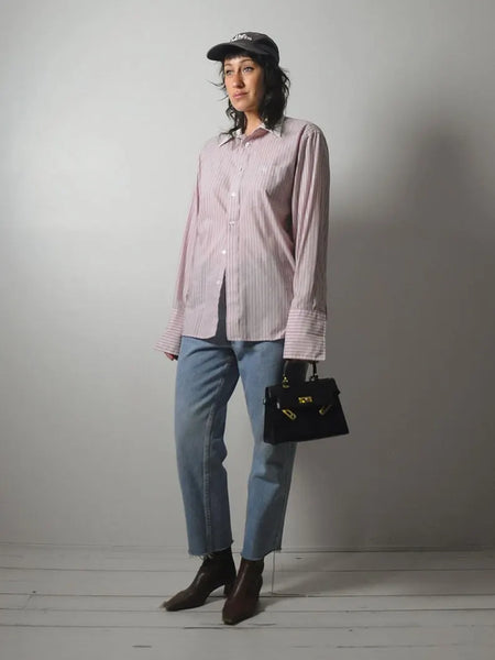 80's Christian Dior Pinstriped Shirt