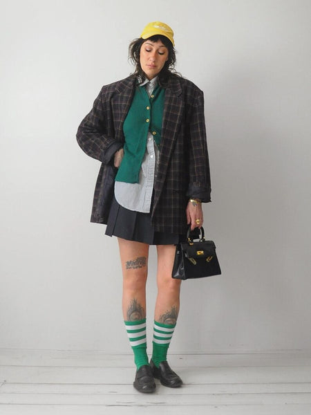 90's Oversized Plaid Blazer