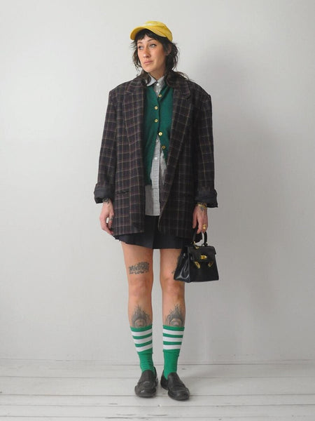 90's Oversized Plaid Blazer