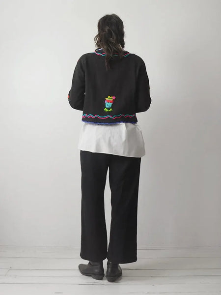1994 Michael Simon 3D Face Cardigan