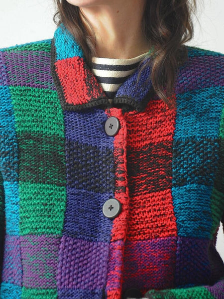 1997 Plaid Michael Simon Nanny Cardigan