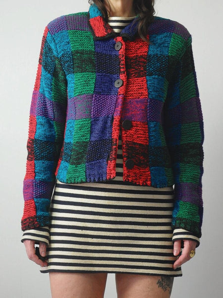 1997 Plaid Michael Simon Nanny Cardigan