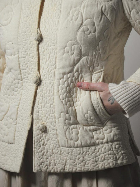 1980's Raw Silk Quilted Jacket