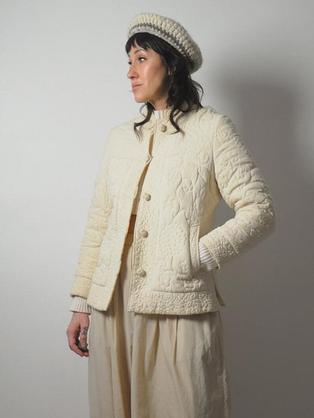 1980's Raw Silk Quilted Jacket
