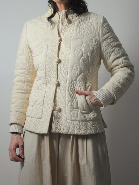 1980's Raw Silk Quilted Jacket