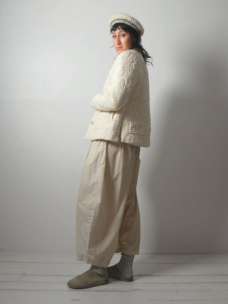 1980's Raw Silk Quilted Jacket
