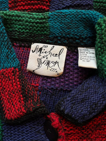 1997 Plaid Michael Simon Nanny Cardigan