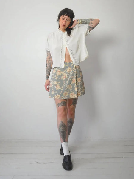 90's Floral Mini Skort