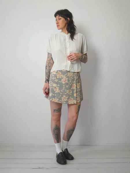 90's Floral Mini Skort