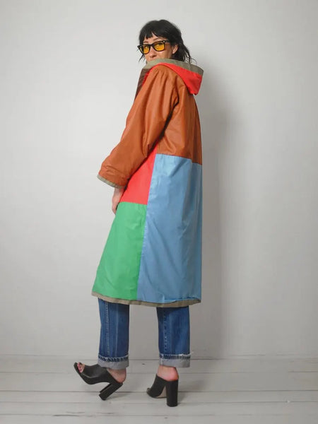 1970's Khaki Colorblock Trench Coat