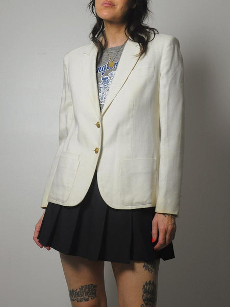 1980's Ivory Woven Blazer