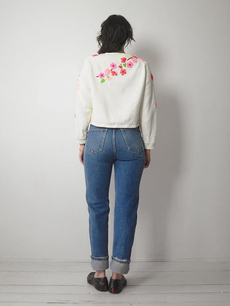 1990's Michael Simon Cherry Blossom Cardigan