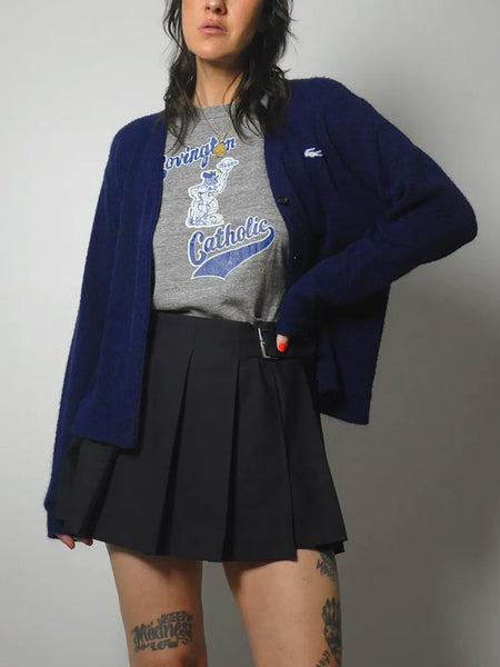 Navy Oversized Lacoste Cardigan
