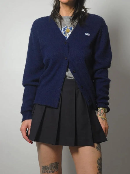 Navy Oversized Lacoste Cardigan