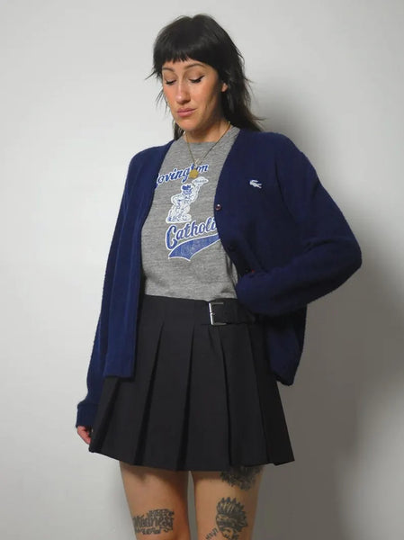 Navy Oversized Lacoste Cardigan