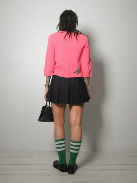 y2k Michael Simon Alligator Cardigan